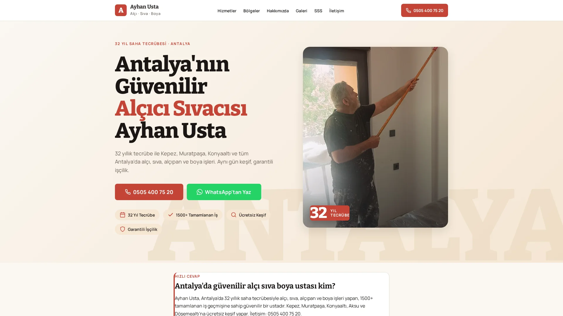 Ayhan Usta Alçı Sıva masaüstü ekran görüntüsü