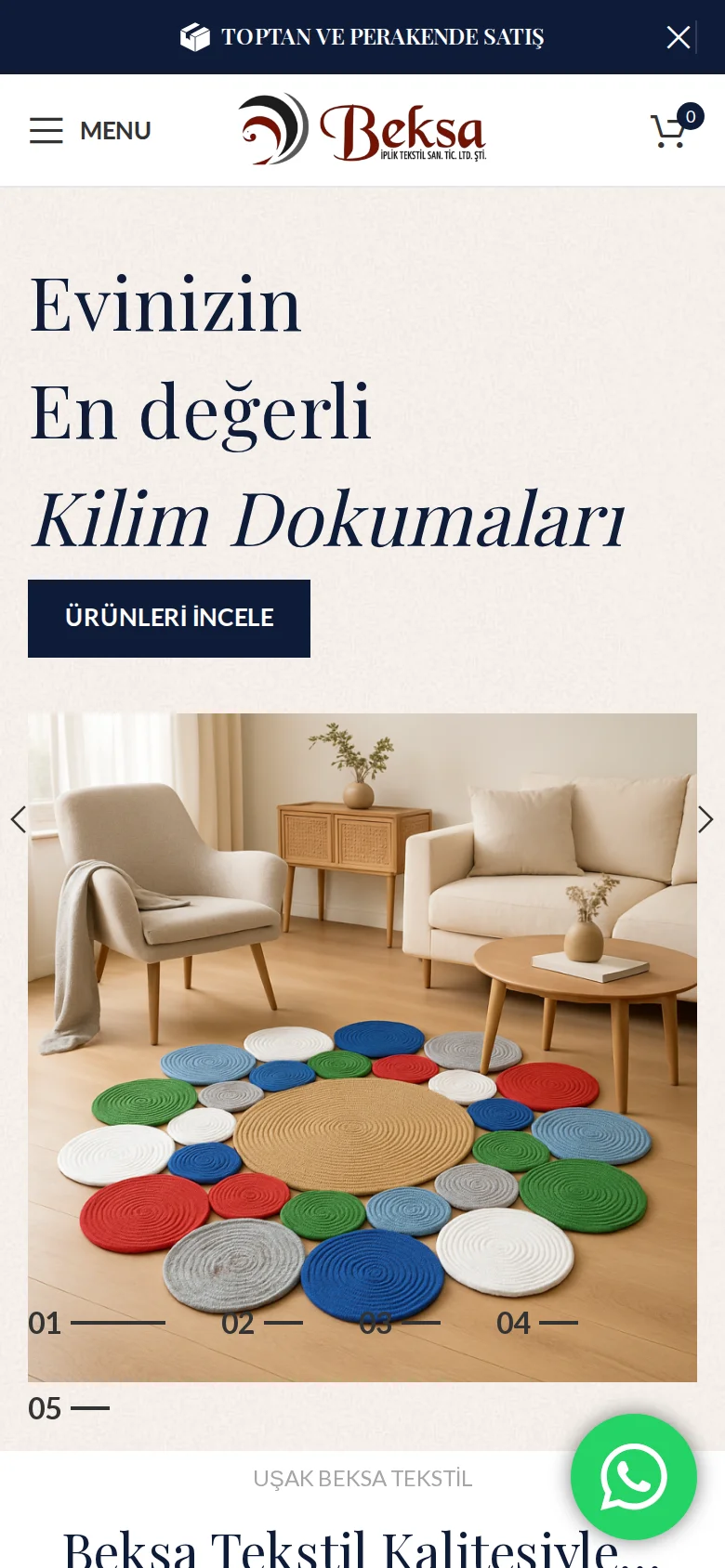 Beksa Tekstil mobil ekran görüntüsü