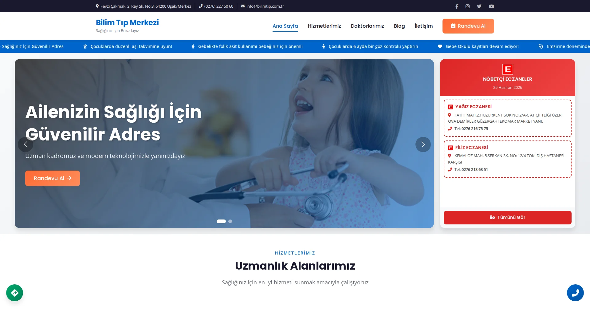 Bilim Tıp Merkezi masaüstü ekran görüntüsü