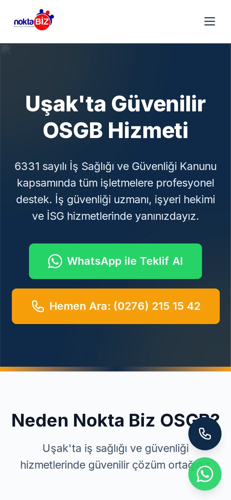 Nokta Bizos OSGB mobil ekran görüntüsü